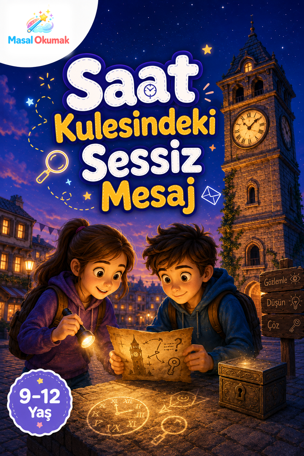 Saat Kulesindeki Sessiz Mesaj çocuk masalı kapak görseli
