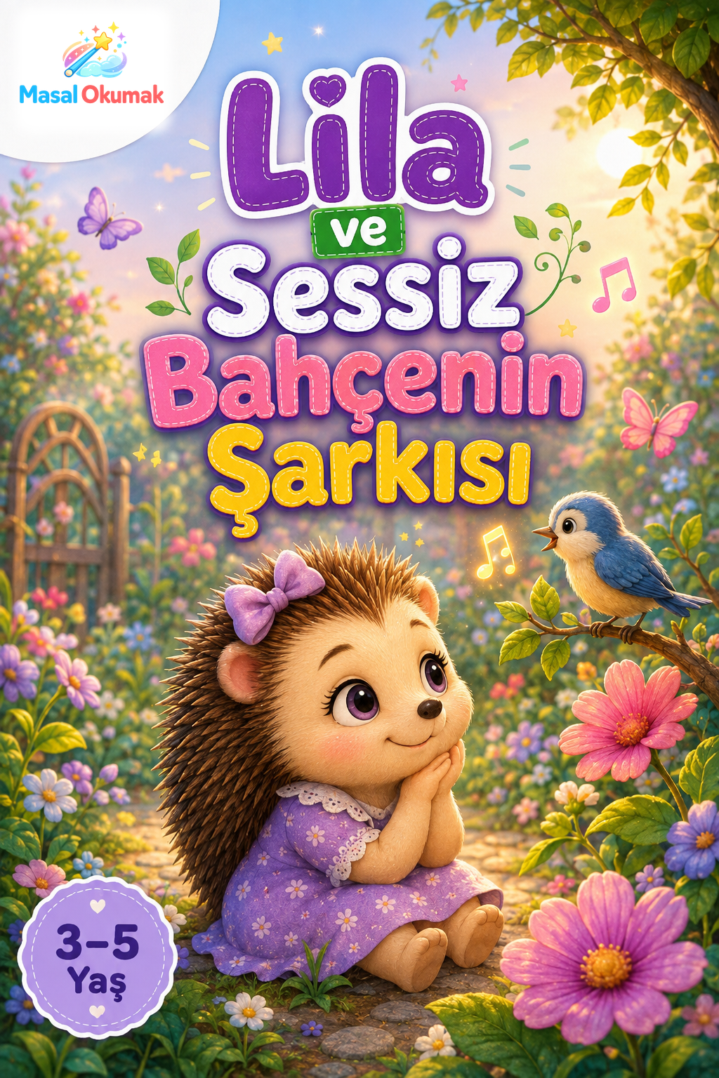 Lila ve Sessiz Bahçenin Şarkısı çocuk masalı kapak görseli