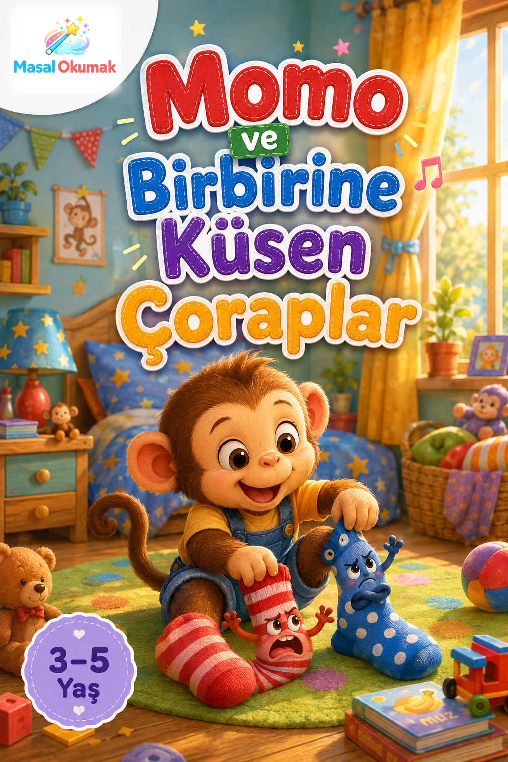 Momo ve Birbirine Küsen Çoraplar çocuk masalı kapak görseli