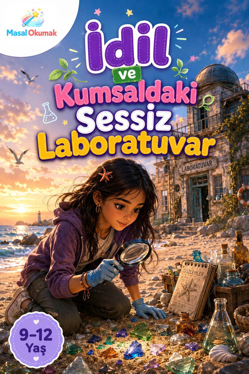 İdil ve Kumsaldaki Sessiz Laboratuvar çocuk masalı kapak görseli