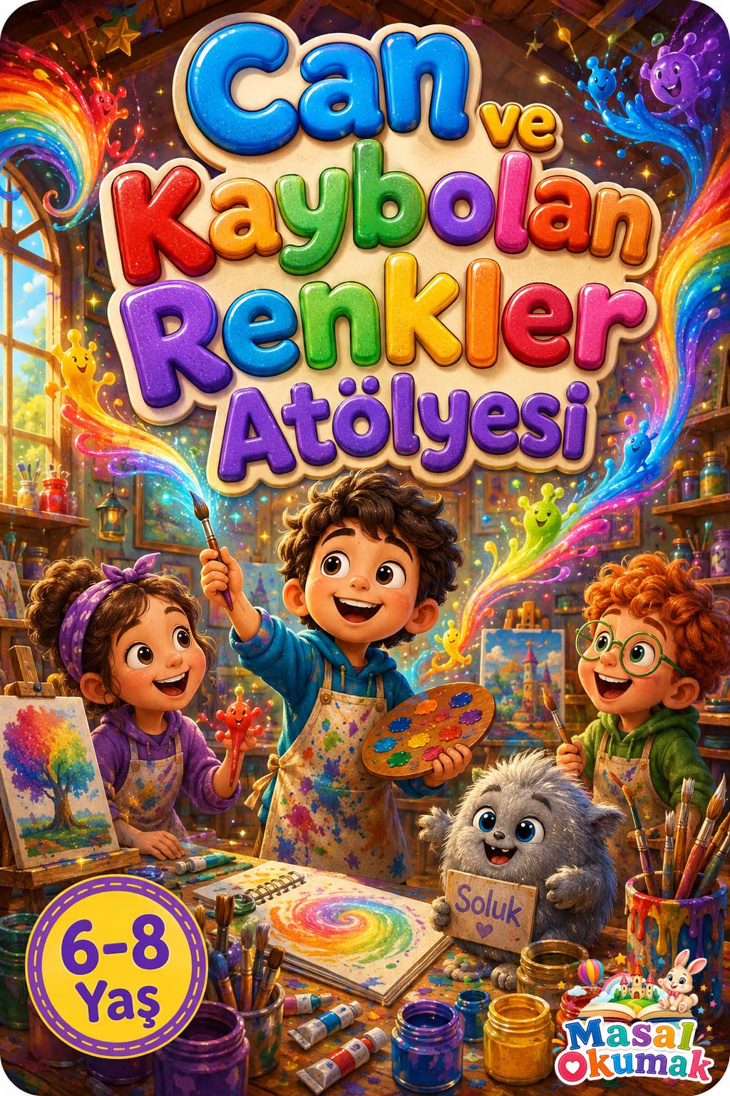 Can ve Kaybolan Renkler Atölyesi çocuk masalı kapak görseli