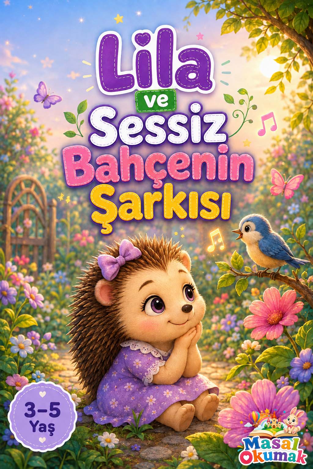 Lila ve Sessiz Bahçenin Şarkısı çocuk masalı kapak görseli