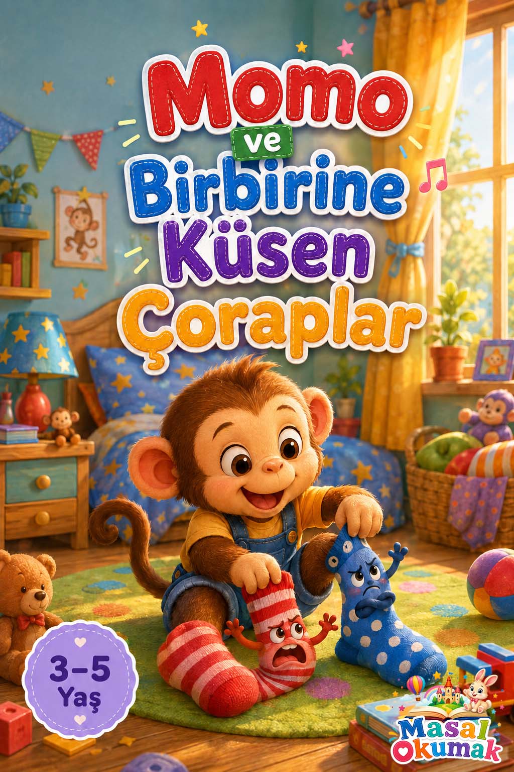 Momo ve Birbirine Küsen Çoraplar çocuk masalı kapak görseli